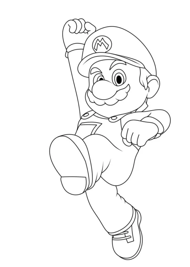 Dibujo relacionado de Mario Saltando para colorear