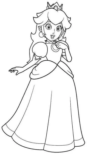 Ver dibujo completo de Peach Cuerpo Entero para colorear Dibujo de Peach Cuerpo Entero para colorear e imprimir gratis - Plantilla en alta calidad
