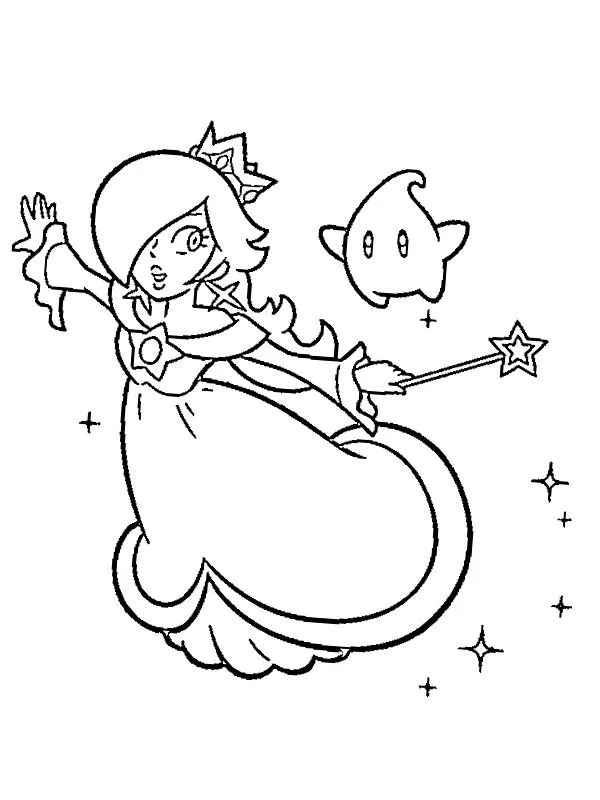 Ver dibujo completo de Rosalina con Destello para colorear Dibujo de Rosalina con Destello para colorear e imprimir gratis - Plantilla en alta calidad
