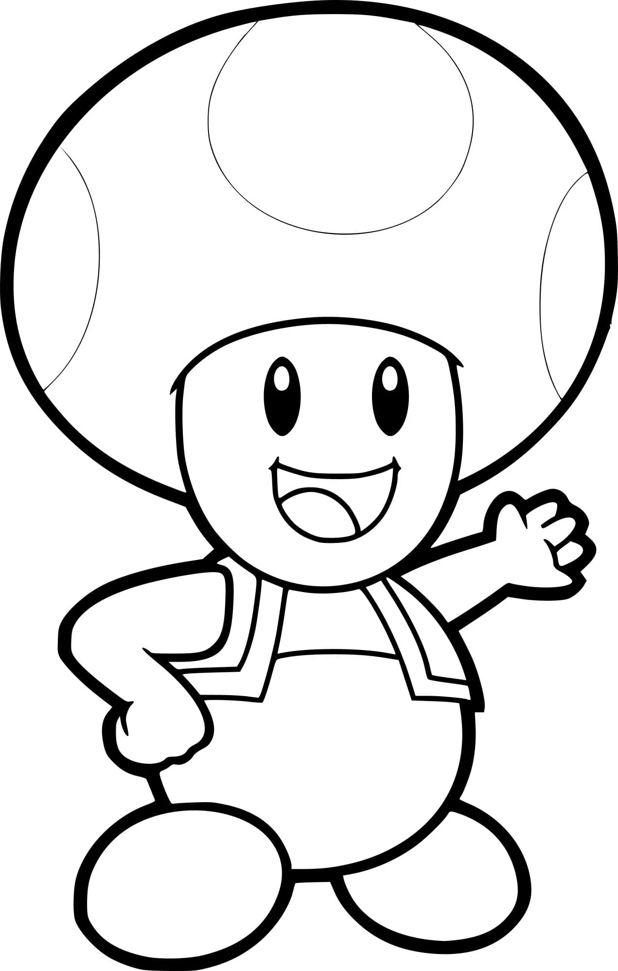 Ver dibujo completo de Toad para colorear Dibujo de Toad para colorear e imprimir gratis - Plantilla en alta calidad