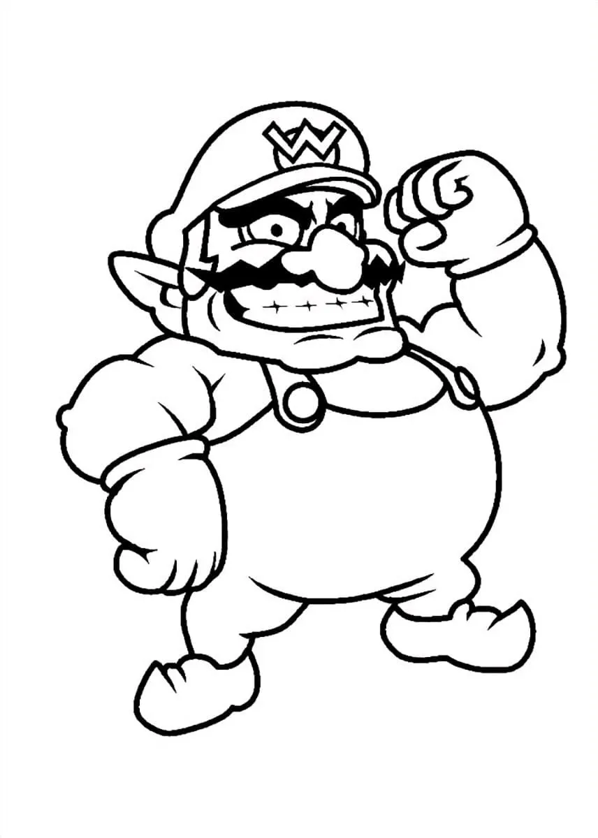 Dibujo relacionado de Wario para colorear