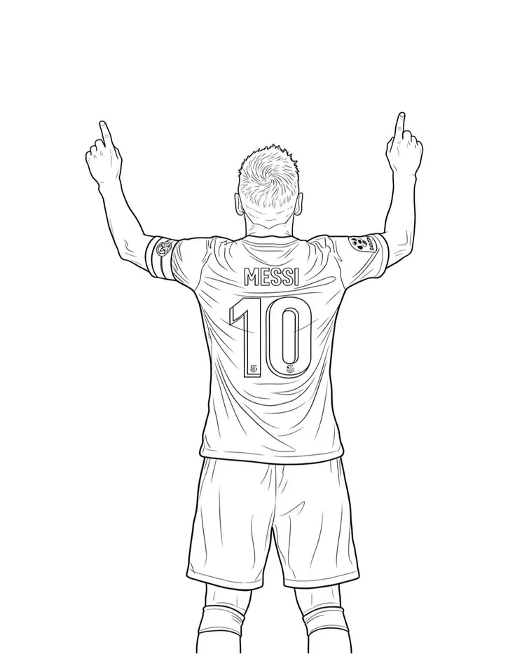 Haz clic para descargar dibujo de Messi Espalda Celebración para colorear e imprimir gratis Messi Espalda Celebración para colorear HD fácil y bonito - Descarga e imprime gratis - Dibujo exclusivo de Messi