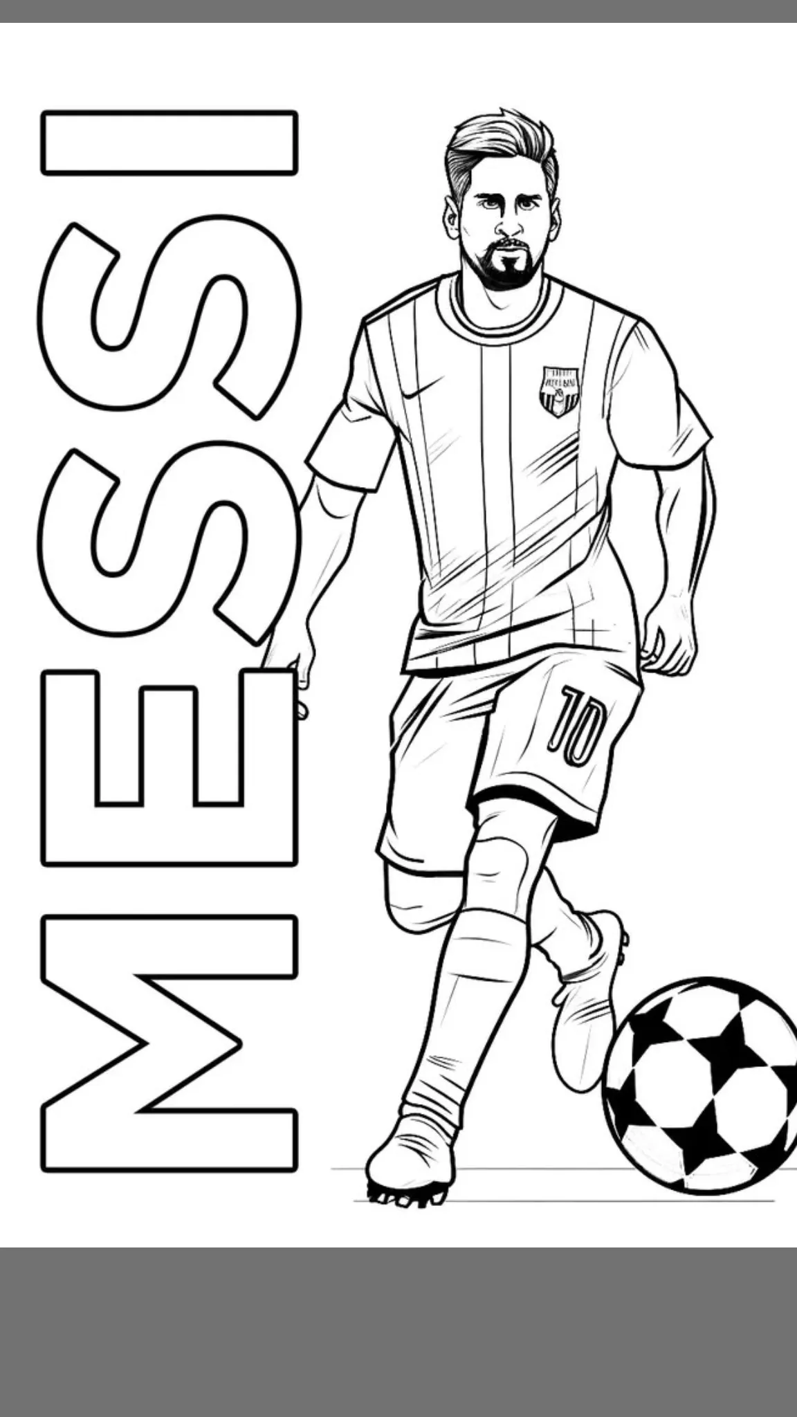 Ver dibujo completo de Messi Inter Miami con Letras para colorear Messi Inter Miami con Letras para colorear - Dibujo de Messi para imprimir gratis