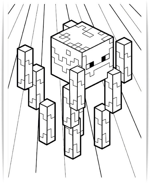 Blaze del Nether para colorear HD fácil y bonito - Descarga e imprime gratis - Dibujo exclusivo de Minecraft
