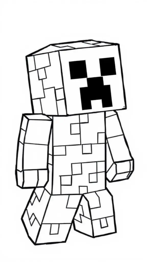 Creeper de Minecraft para colorear HD fácil y bonito - Descarga e imprime gratis - Dibujo exclusivo de Minecraft