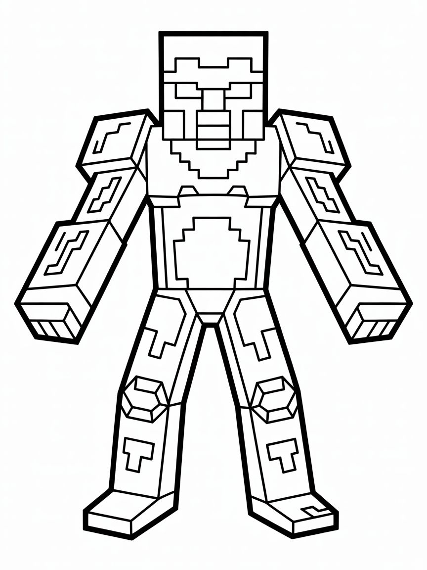 Monstruo de Minecraft para colorear HD fácil y bonito - Descarga e imprime gratis - Dibujo exclusivo de Minecraft