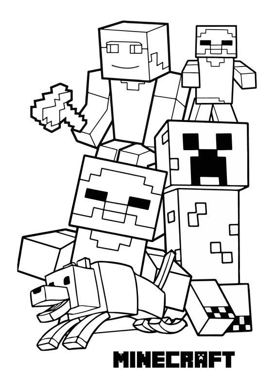 Todos los Personajes para colorear HD fácil y bonito - Descarga e imprime gratis - Dibujo exclusivo de Minecraft