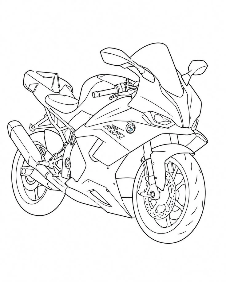 BMW S 1000 RR para colorear e imprimir Dibujo de BMW S 1000 RR de Motos para colorear