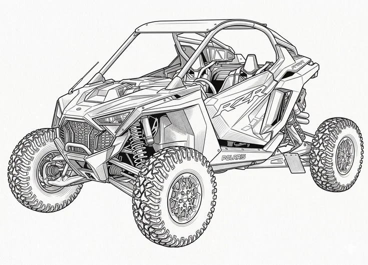 Buggy Todoterreno para colorear e imprimir Dibujo de Buggy Todoterreno de Motos para colorear