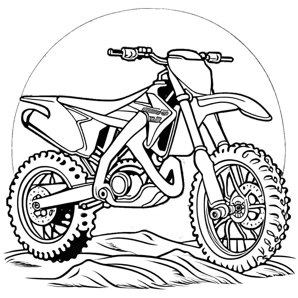 Moto de Cross Sencilla para colorear e imprimir Dibujo de Moto de Cross Sencilla de Motos para colorear