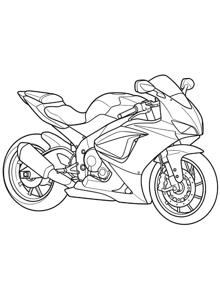 Moto Deportiva Sencilla para colorear e imprimir Dibujo de Moto Deportiva Sencilla de Motos para colorear