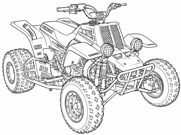 Quad de Carreras para colorear e imprimir Dibujo de Quad de Carreras de Motos para colorear