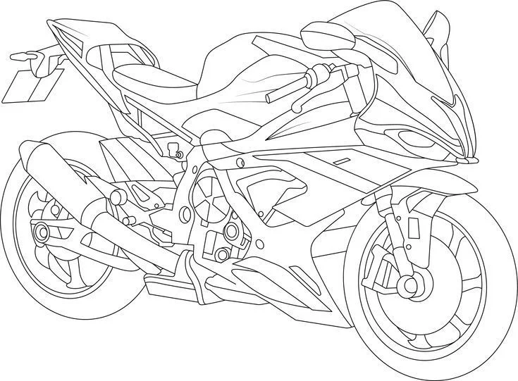 Superbike de Lado para colorear e imprimir Dibujo de Superbike de Lado de Motos para colorear
