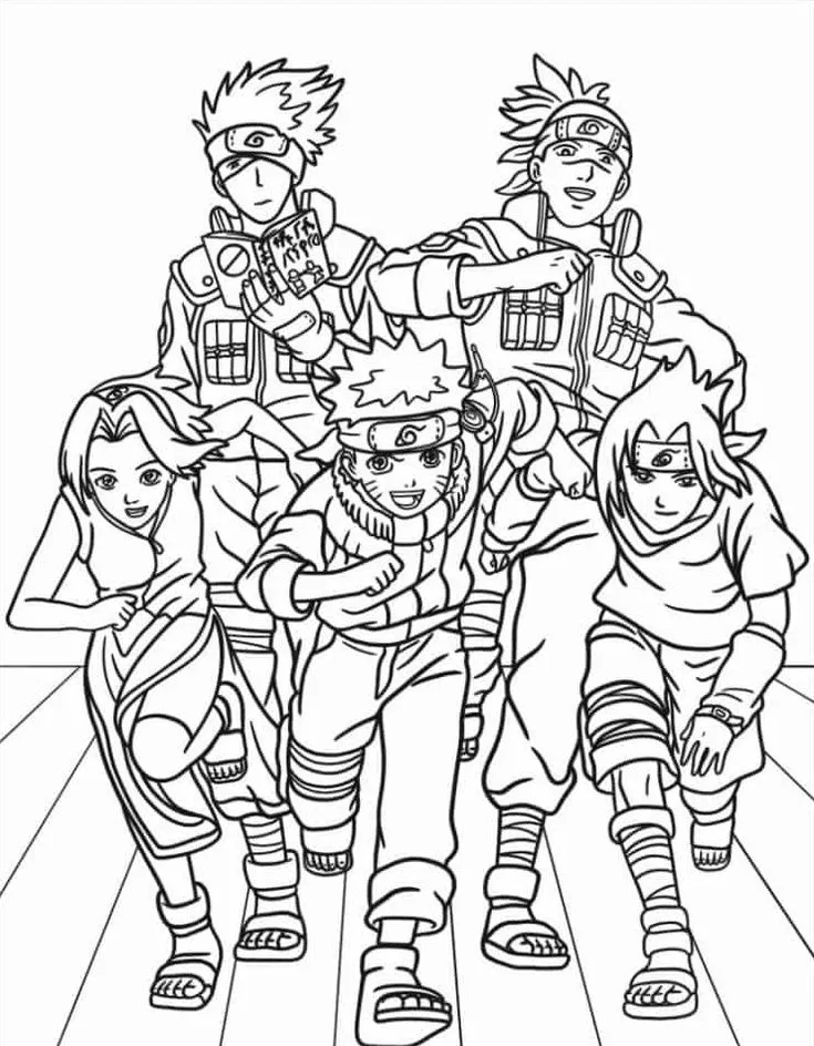 Haz clic para descargar dibujo de Equipo 7 Completo para colorear e imprimir gratis Equipo 7 Completo para colorear HD fácil y bonito - Descarga e imprime gratis - Dibujo exclusivo de Naruto