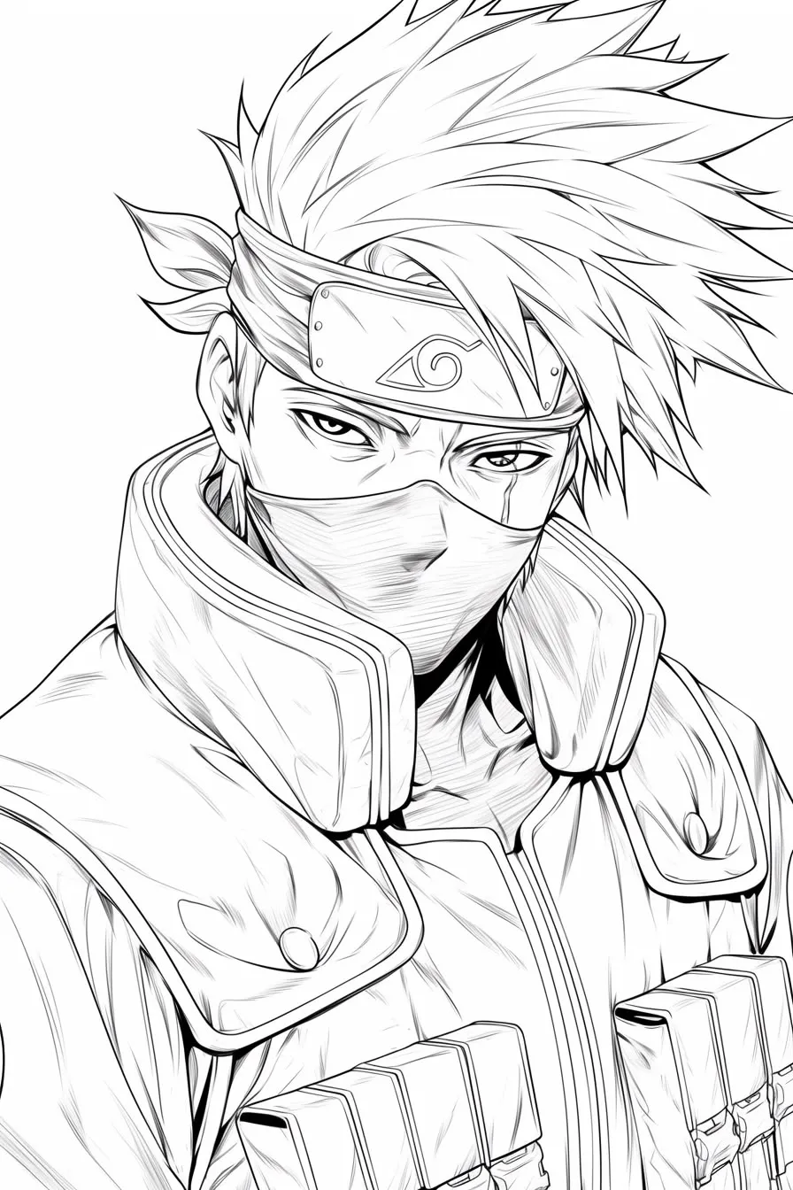 Haz clic para descargar dibujo de Kakashi Retrato Detallado para colorear e imprimir gratis Kakashi Retrato Detallado para colorear HD fácil y bonito - Descarga e imprime gratis - Dibujo exclusivo de Naruto