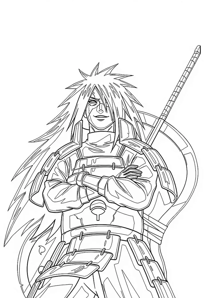 Haz clic para descargar dibujo de Madara Uchiha con Armadura para colorear e imprimir gratis Madara Uchiha con Armadura para colorear HD fácil y bonito - Descarga e imprime gratis - Dibujo exclusivo de Naruto