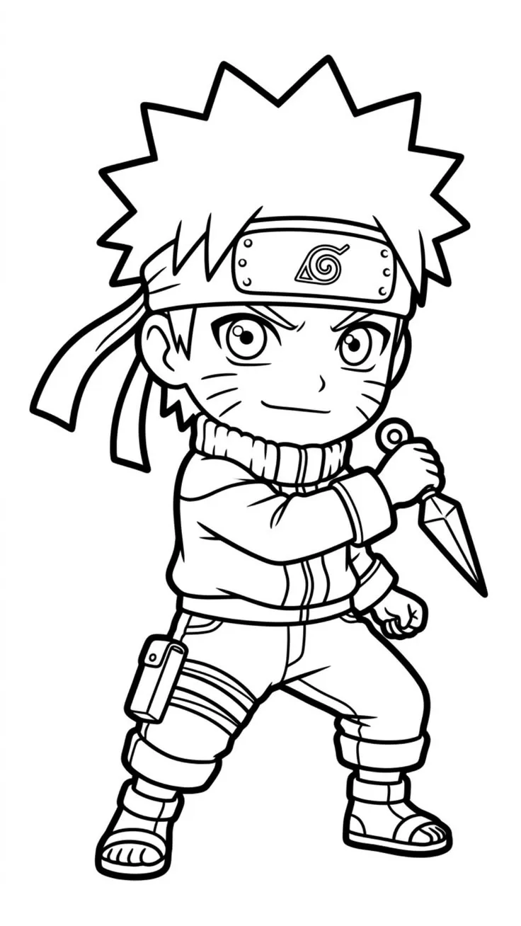 Haz clic para descargar dibujo de Naruto Chibi con Kunai para colorear e imprimir gratis Naruto Chibi con Kunai para colorear HD fácil y bonito - Descarga e imprime gratis - Dibujo exclusivo de Naruto