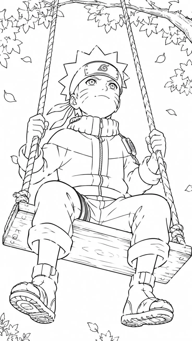 Haz clic para descargar dibujo de Naruto en el Columpio para colorear e imprimir gratis Naruto en el Columpio para colorear HD fácil y bonito - Descarga e imprime gratis - Dibujo exclusivo de Naruto