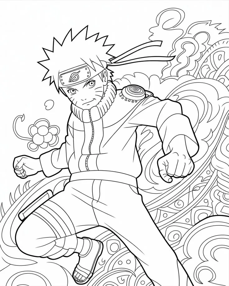Haz clic para descargar dibujo de Naruto en Pose de Combate para colorear e imprimir gratis Naruto en Pose de Combate para colorear HD fácil y bonito - Descarga e imprime gratis - Dibujo exclusivo de Naruto