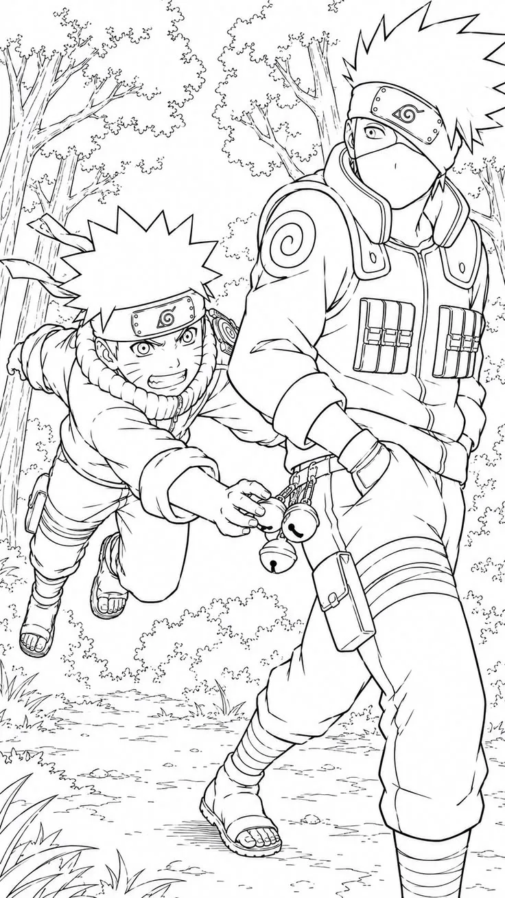 Haz clic para descargar dibujo de Naruto Entrenamiento de Cascabeles para colorear e imprimir gratis Naruto Entrenamiento de Cascabeles para colorear HD fácil y bonito - Descarga e imprime gratis - Dibujo exclusivo de Naruto