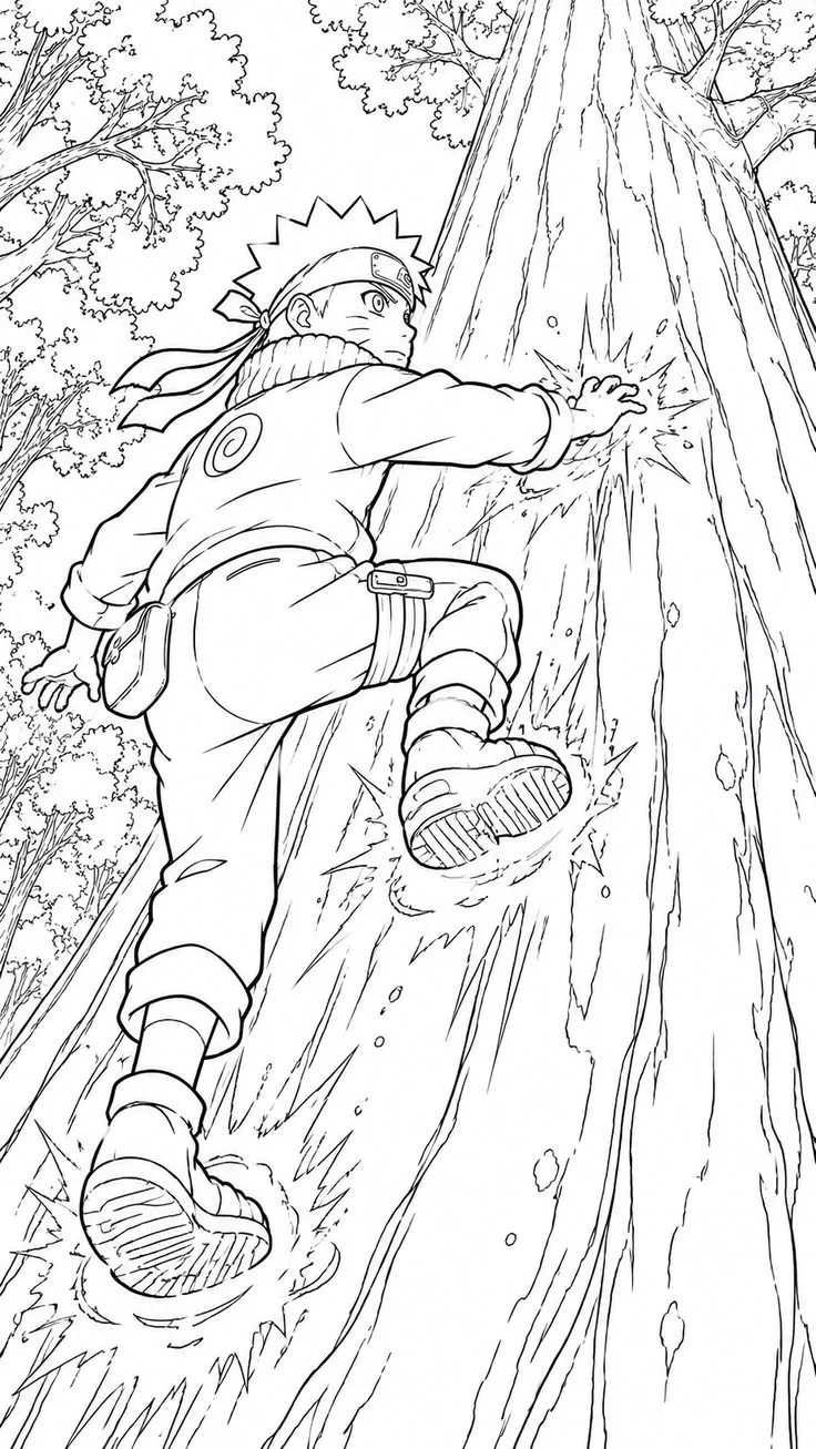 Haz clic para descargar dibujo de Naruto Escalando Árbol con Chakra para colorear e imprimir gratis Naruto Escalando Árbol con Chakra para colorear HD fácil y bonito - Descarga e imprime gratis - Dibujo exclusivo de Naruto