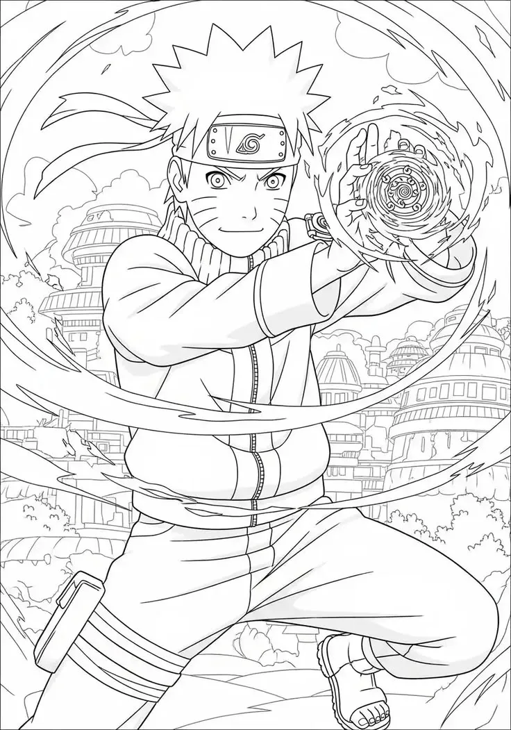 Haz clic para descargar dibujo de Naruto Rasengan con Konoha para colorear e imprimir gratis Naruto Rasengan con Konoha para colorear HD fácil y bonito - Descarga e imprime gratis - Dibujo exclusivo de Naruto