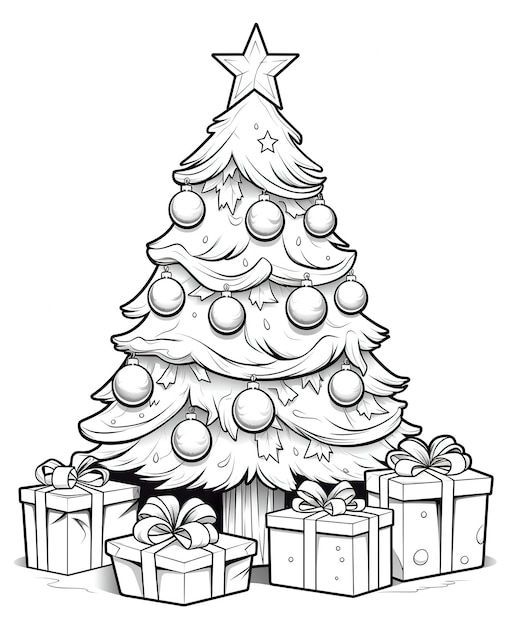 Haz clic para descargar dibujo de Árbol de Navidad real para colorear (detallado) PDF para colorear e imprimir gratis Árbol de Navidad real para colorear (detallado) PDF para colorear HD fácil y bonito - Descarga e imprime gratis - Dibujo exclusivo de Navidad