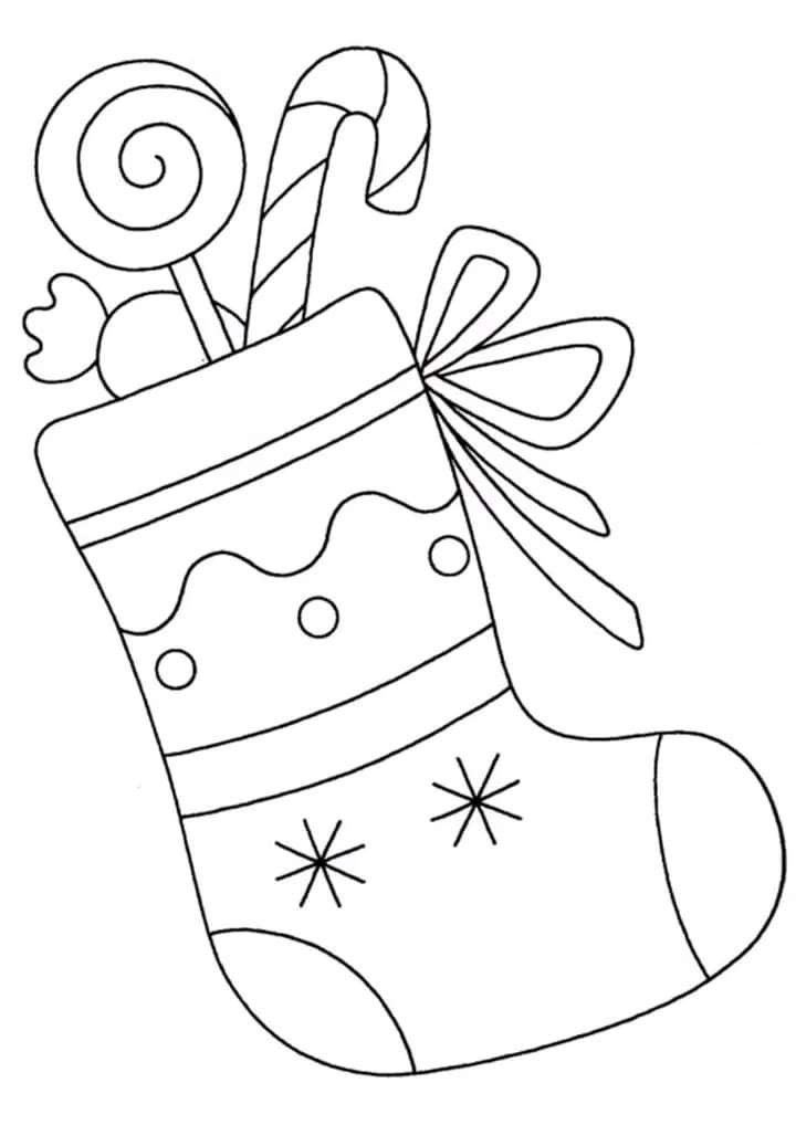 Bota con regalos de Navidad para colorear e imprimir