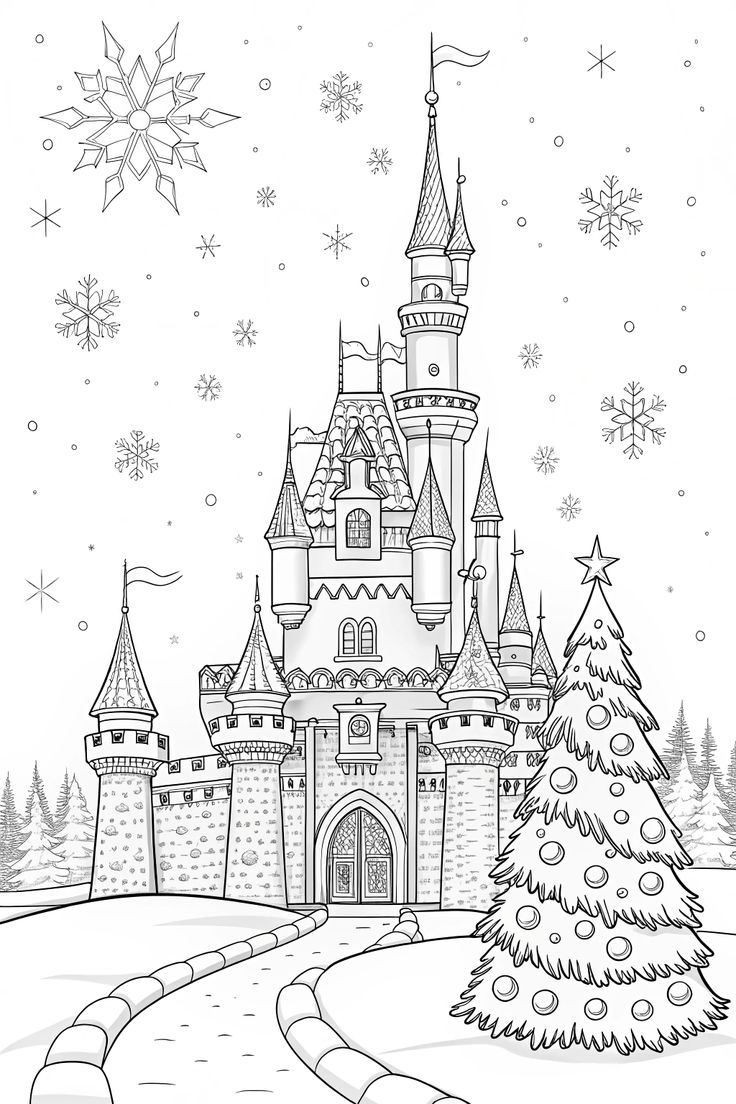 Haz clic para descargar dibujo de Castillo Disney de Navidad para colorear e imprimir en PDF para colorear e imprimir gratis Castillo Disney de Navidad para colorear e imprimir en PDF para colorear HD fácil y bonito - Descarga e imprime gratis - Dibujo exclusivo de Navidad