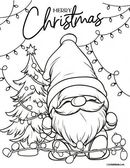 Merry Christmas para colorear e imprimir gratis (plantilla PDF)