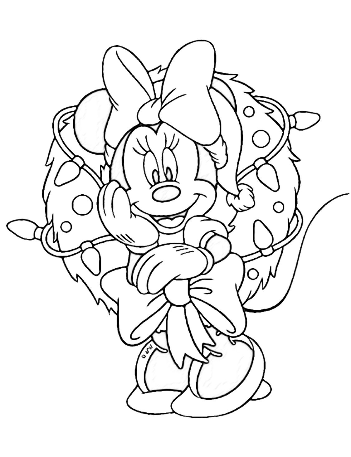 Haz clic para descargar dibujo de Minnie Navidad para colorear (fácil) y descargar PDF para colorear e imprimir gratis Minnie Navidad para colorear (fácil) y descargar PDF para colorear HD fácil y bonito - Descarga e imprime gratis - Dibujo exclusivo de Navidad
