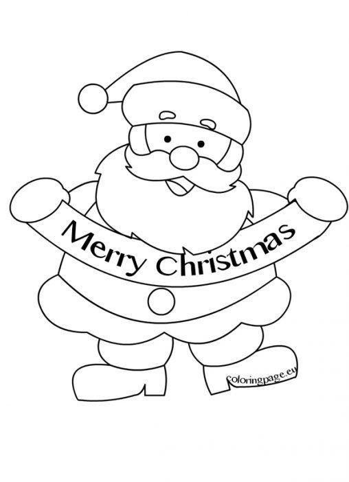Papá Noel felicitando la Navidad para colorear e imprimir PDF