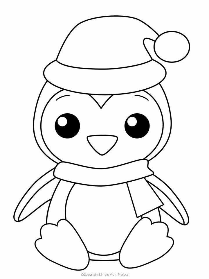 Haz clic para descargar dibujo de Pingüino de Navidad para colorear (fácil) PDF para colorear e imprimir gratis Pingüino de Navidad para colorear (fácil) PDF para colorear HD fácil y bonito - Descarga e imprime gratis - Dibujo exclusivo de Navidad