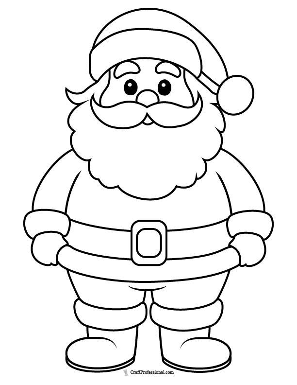 Santa Claus para colorear e imprimir (plantilla PDF)