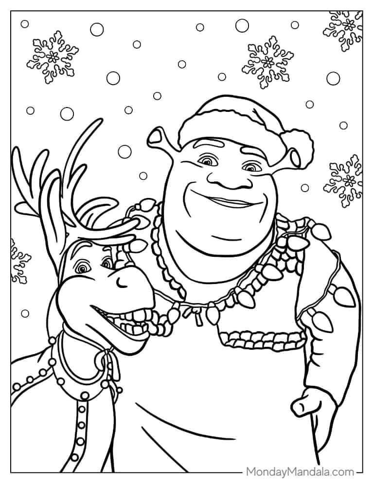 Haz clic para descargar dibujo de Shrek Navidad para colorear e imprimir PDF para colorear e imprimir gratis Shrek Navidad para colorear e imprimir PDF para colorear HD fácil y bonito - Descarga e imprime gratis - Dibujo exclusivo de Navidad