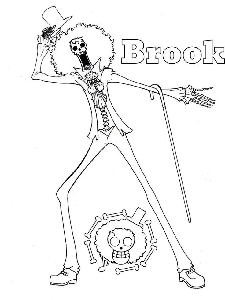 Haz clic para descargar dibujo de Brook Esqueleto con Bastón para colorear e imprimir gratis Brook Esqueleto con Bastón para colorear HD fácil y bonito - Descarga e imprime gratis - Dibujo exclusivo de One