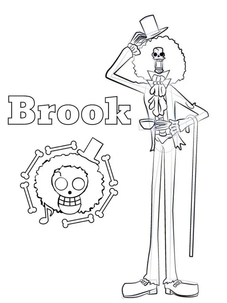 Haz clic para descargar dibujo de Brook con Violín y Té para colorear e imprimir gratis Brook con Violín y Té para colorear HD fácil y bonito - Descarga e imprime gratis - Dibujo exclusivo de One