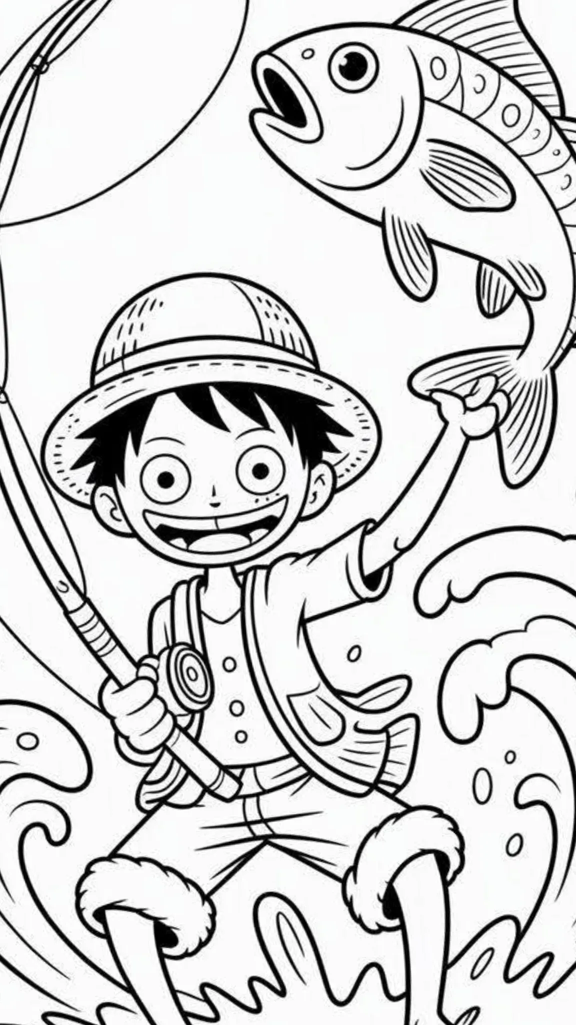 Haz clic para descargar dibujo de Luffy Chibi Pescando para colorear e imprimir gratis Luffy Chibi Pescando para colorear HD fácil y bonito - Descarga e imprime gratis - Dibujo exclusivo de One