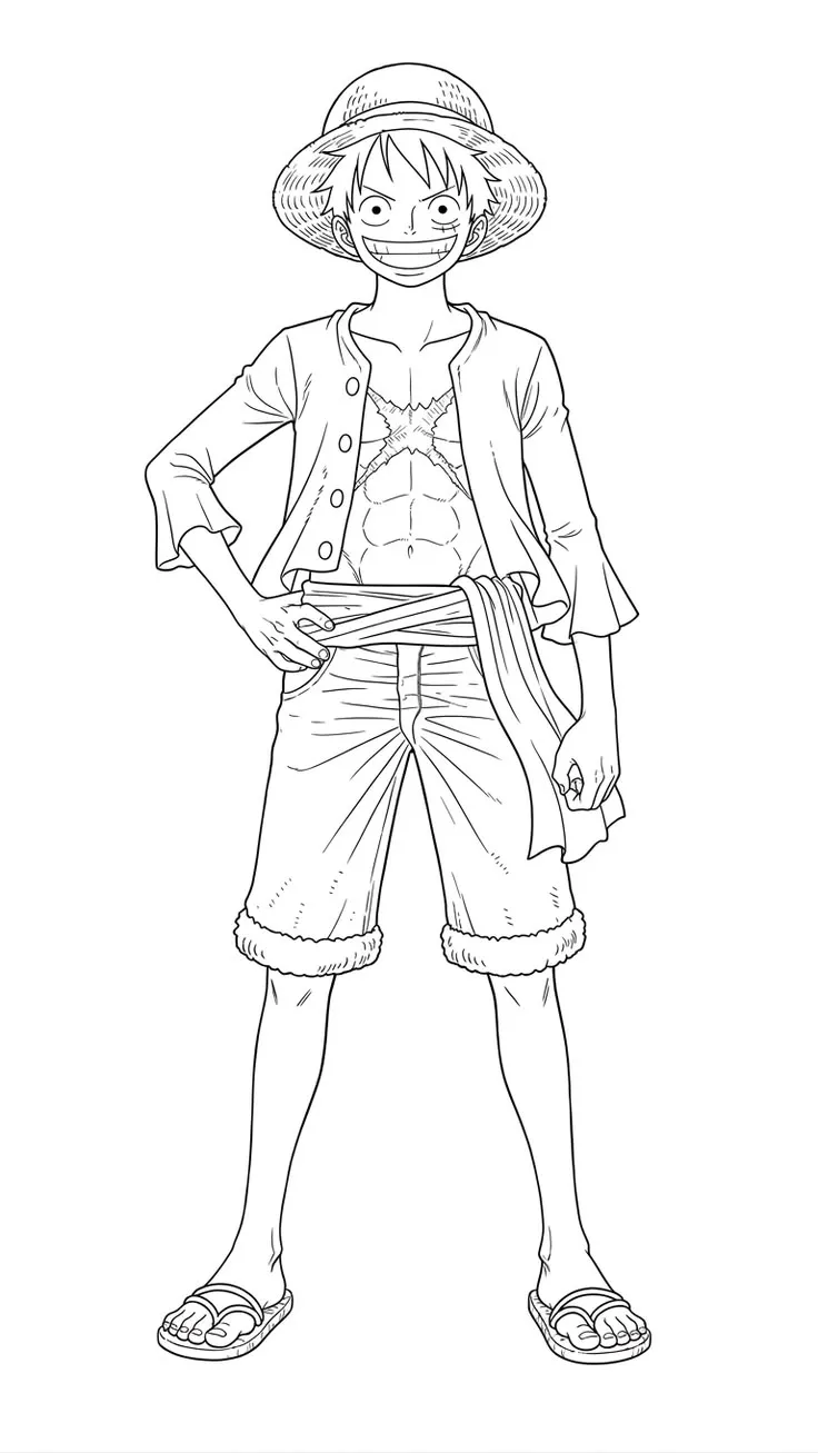 Haz clic para descargar dibujo de Luffy Cuerpo Completo con Sombrero para colorear e imprimir gratis Luffy Cuerpo Completo con Sombrero para colorear HD fácil y bonito - Descarga e imprime gratis - Dibujo exclusivo de One