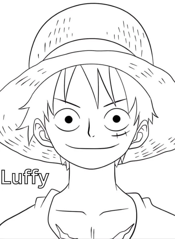 Haz clic para descargar dibujo de Luffy Retrato con Sombrero para colorear e imprimir gratis Luffy Retrato con Sombrero para colorear HD fácil y bonito - Descarga e imprime gratis - Dibujo exclusivo de One