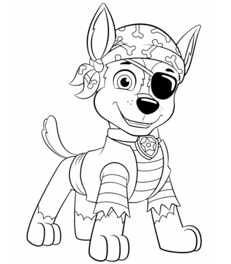Haz clic para descargar dibujo de Chase Pirata para colorear e imprimir gratis Chase Pirata para colorear HD fácil y bonito - Descarga e imprime gratis - Dibujo exclusivo de Patrulla Canina