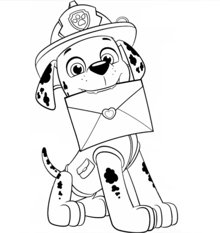 Haz clic para descargar dibujo de Marshall San Valentín para colorear e imprimir gratis Marshall San Valentín para colorear HD fácil y bonito - Descarga e imprime gratis - Dibujo exclusivo de Patrulla Canina