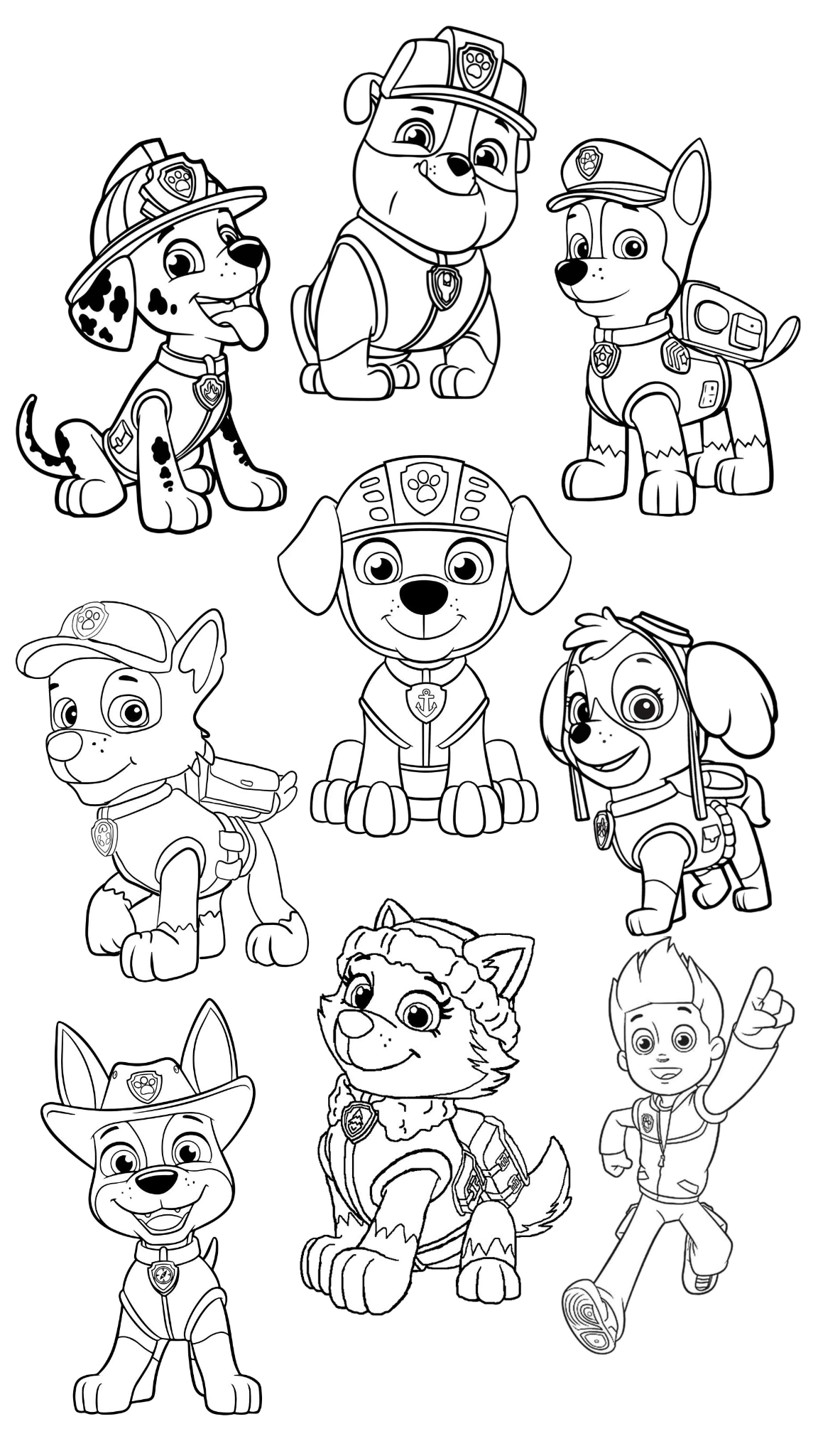Haz clic para descargar dibujo de Patrulla Canina Equipo Completo para colorear e imprimir gratis Patrulla Canina Equipo Completo para colorear HD fácil y bonito - Descarga e imprime gratis - Dibujo exclusivo de Patrulla Canina