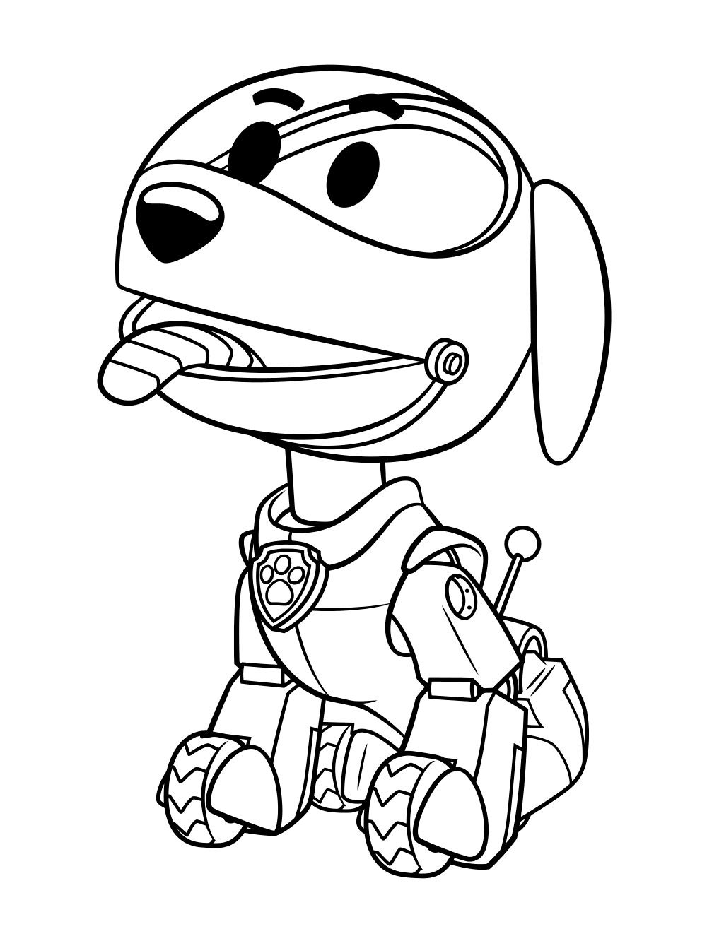 Ver dibujo completo de Perro Robot para colorear Dibujo de Perro Robot para colorear e imprimir gratis - Plantilla en alta calidad