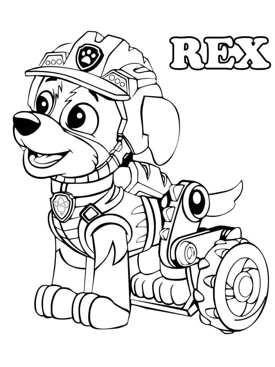 Haz clic para descargar dibujo de Rex Sentado para colorear e imprimir gratis Rex Sentado para colorear HD fácil y bonito - Descarga e imprime gratis - Dibujo exclusivo de Patrulla Canina