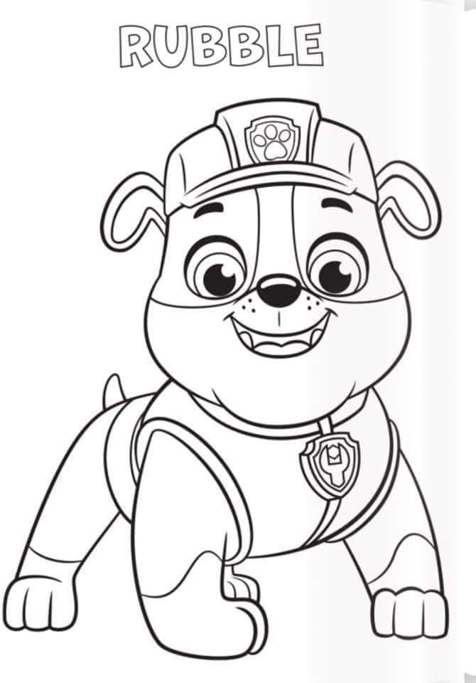 Haz clic para descargar dibujo de Rubble Sonriendo para colorear e imprimir gratis Rubble Sonriendo para colorear HD fácil y bonito - Descarga e imprime gratis - Dibujo exclusivo de Patrulla Canina