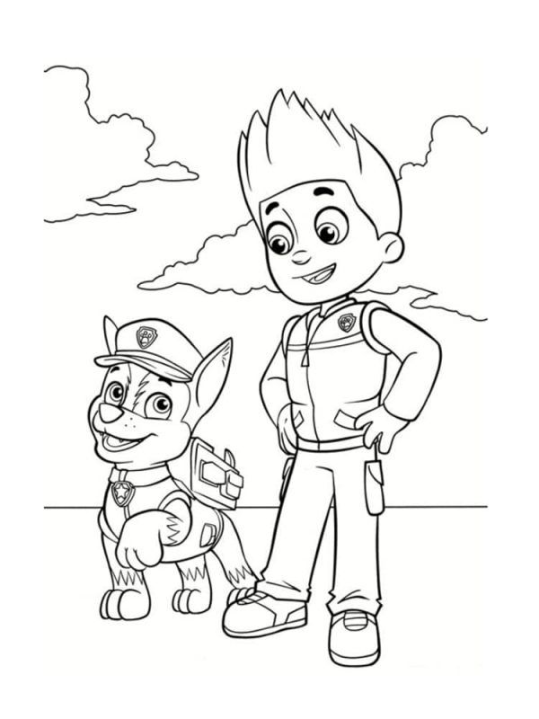 Haz clic para descargar dibujo de Ryder y Chase Juntos para colorear e imprimir gratis Ryder y Chase Juntos para colorear HD fácil y bonito - Descarga e imprime gratis - Dibujo exclusivo de Patrulla Canina