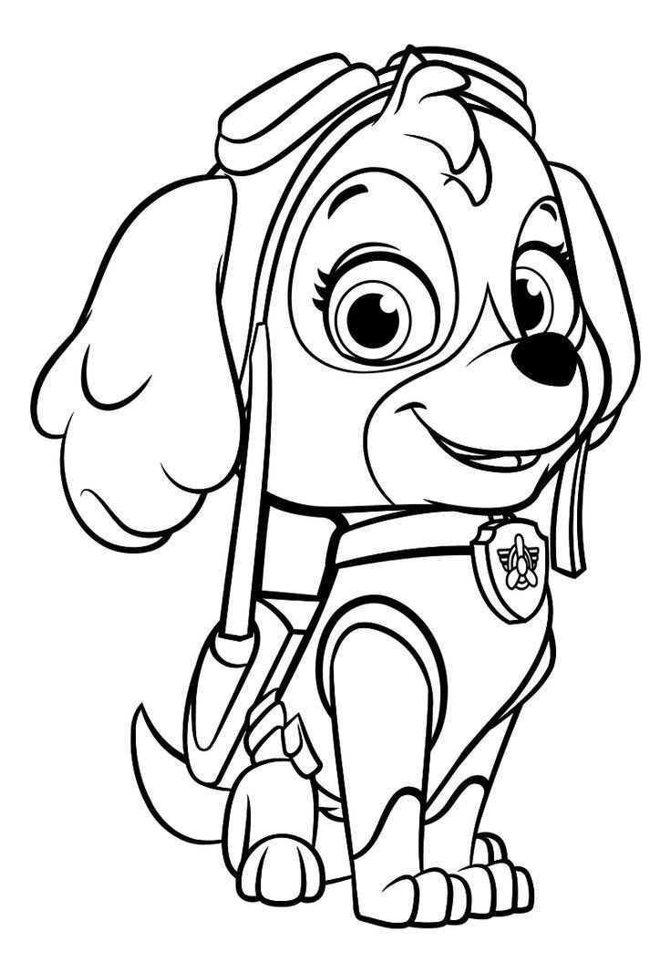 Ver dibujo completo de Skye Sentada para colorear Dibujo de Skye Sentada para colorear e imprimir gratis - Plantilla en alta calidad