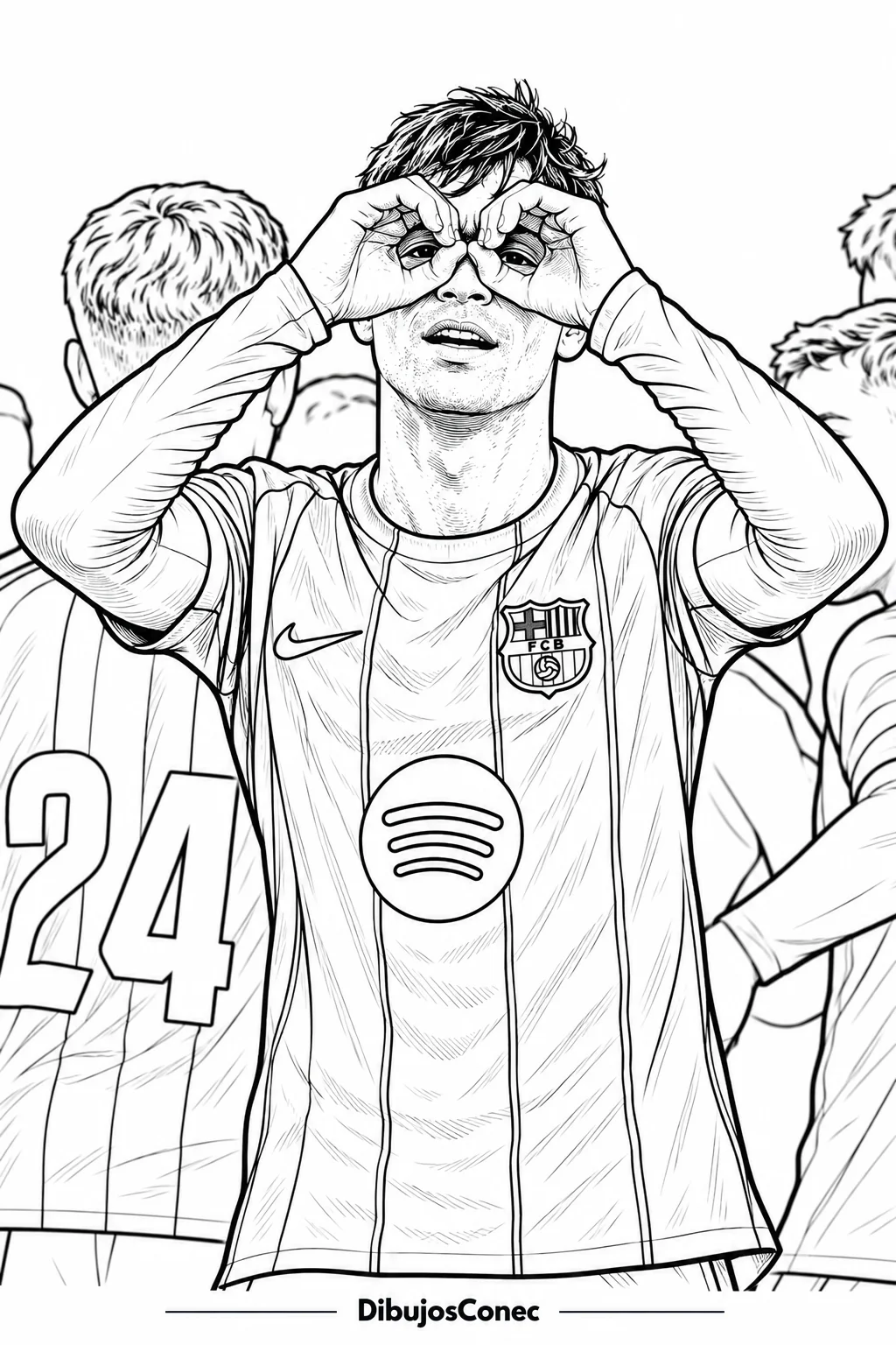 Pedri Celebrando para colorear e imprimir Dibujo de Pedri Celebrando para colorear