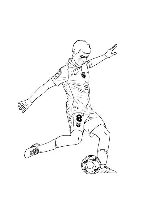 Pedri Chutando el Balón para colorear e imprimir Pedri Chutando el Balón para colorear